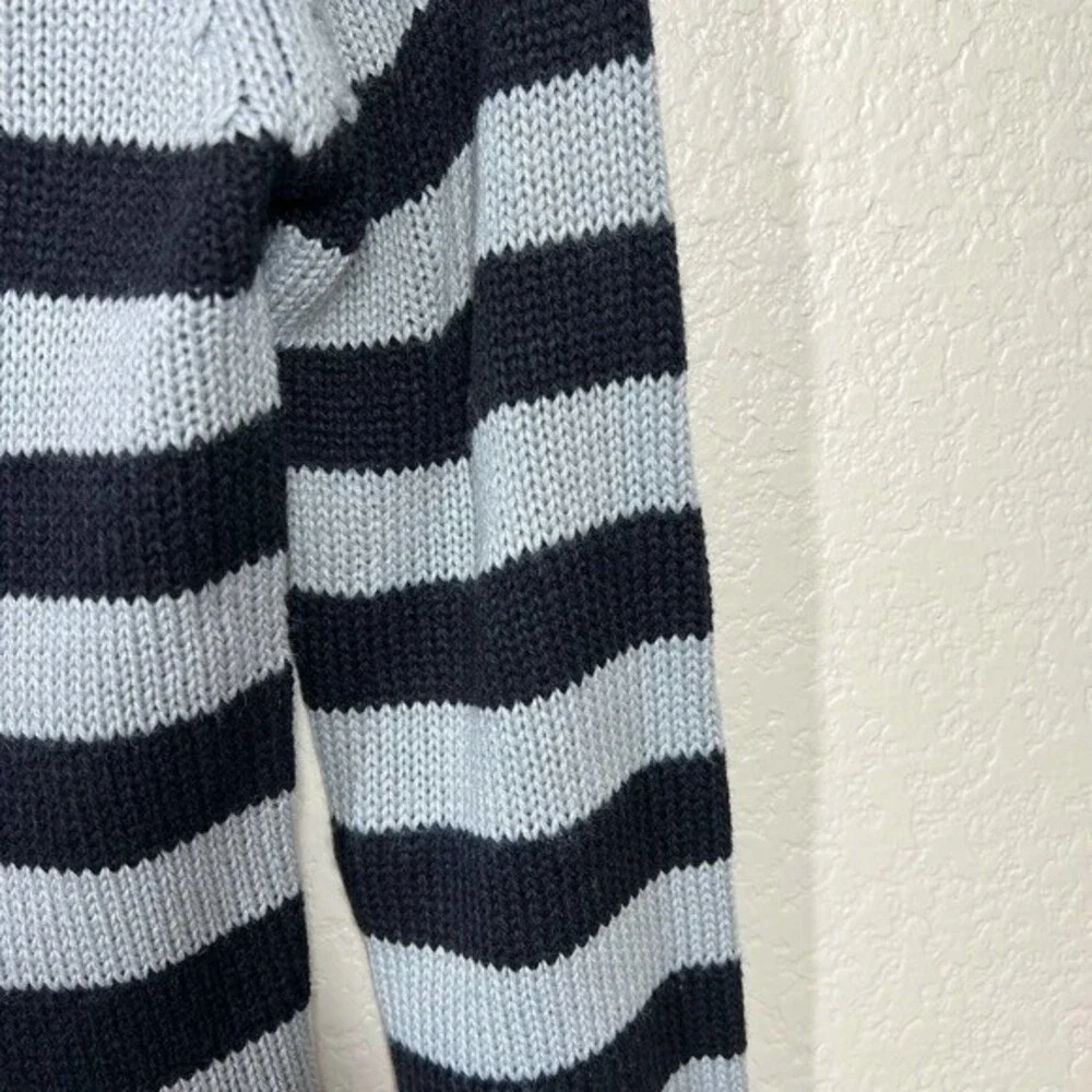 Chillipop Black stripes sweater  long sleeve asymmetric neckline size S (7-8)